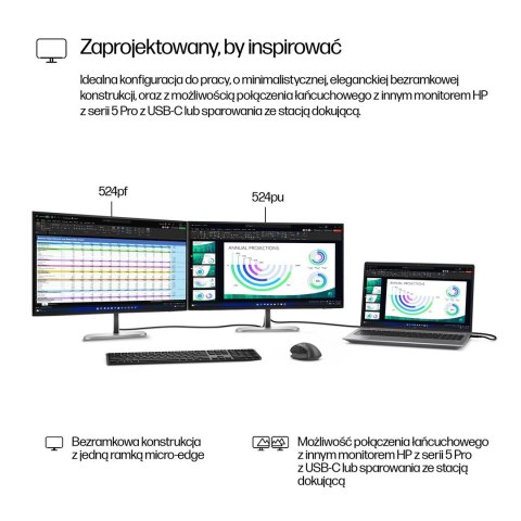 23,8-calowy monitor HP seria 5 Pro FHD - 524pf