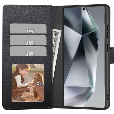 Etui futerał zamykany z podstawką na Samsung Galaxy S26 Ultra Wallet - czarny