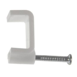 Uchwyt kabla płaski 14mm biały