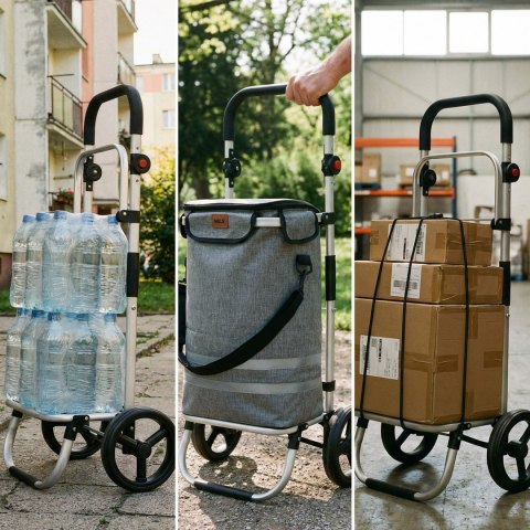 NC4305 WÓZEK NA ZAKUPY SKŁADANY PREMIUM 50L SZARY NILS