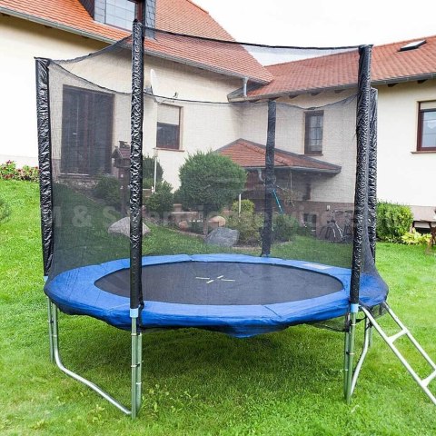 Ogrodowa trampolina do skakania 250cm siatka bezpieczeństwa wysoka do 100kg obciążenie