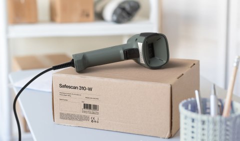 Safescan 310-W Ręczny czytnik kodów kreskowych 1D/2D CMOS Czarny, Szary