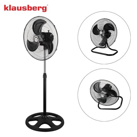 Wentylator 3w1, stojący+biurkowy+ścienny, 50w, klausberg, kb-9042
