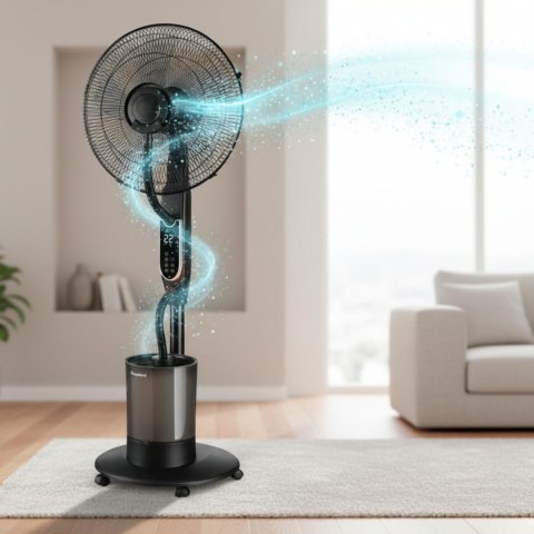 Wentylator mgiełkowy z nawilżaczem, led, z pilotem, klausberg, kb-9043