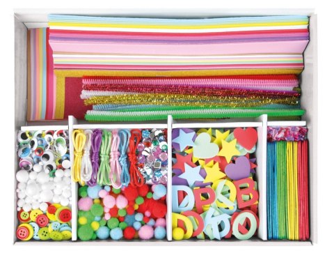 Zestaw robótki ręczne 800 elementów różowy