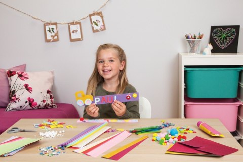 Zestaw robótki ręczne 800 elementów różowy