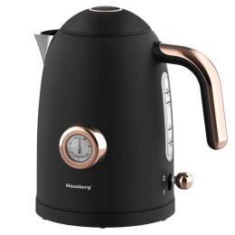 Czajnik elektryczny z termometrem, czarny, retro, stal 304, 1,7l