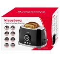 Toster na 2 kromki, czarny, retro, wyświetlacz led, klausberg