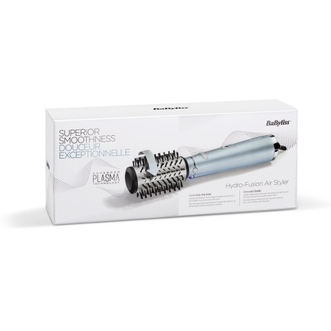 BaByliss Hydro-Fusion Hydro Fusion Air Styler Szczotka z gorącym powietrzem Ciepły Kolor Aqua, Czarny, Metaliczny 700 W 2,5 m