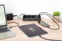 Digitus 3-drożna biurowa listwa zasilająca z 2 złączami USB-A i 1 złączem USB-C, czarna
