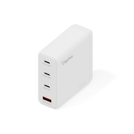 Digitus Ładowarka sieciowa GaN II 140W | 3x USB-C, 1x USB-A | PD 3.0, QC 3.0 | Biała