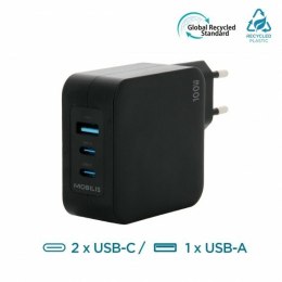 Mobilis Charger 100W 2USB C 1USBA GaN cable 100W Laptop, Smartfon, Tablet Czarny Prąd przemienny Wewnętrzna