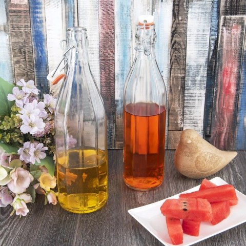 Butelka z Klipsem Szklana ORION 1 L Szczelna Retro Przezroczysta