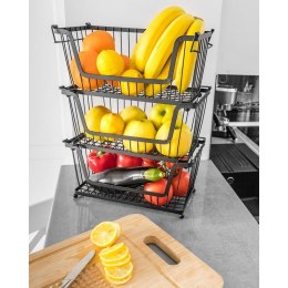 Koszyk na Owoce i Warzywa Metalowy Czarny VILDE Uniwersalny