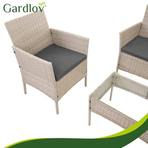 Meble ogrodowe rattanowe beżowe Gardlov 26909