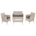 Meble ogrodowe rattanowe beżowe Gardlov 26909