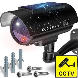 Atrapa kamery cctv solarna monitoring kamera migająca dioda led na ścianę