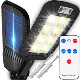 Lampa solarna led latarnia uliczna ogrodowa pilot czujnik ruchu zmierzchu - e846