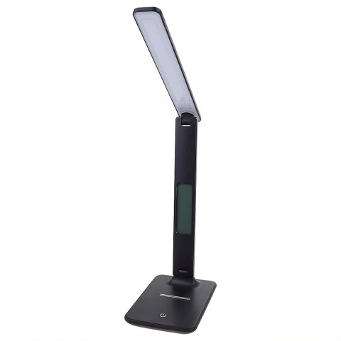 Lampka led biurkowa regulowana szkolna biurko wyświetlacz lcd ładowanie usb -czarna e146-2 skórzany wzór z 1 przyciskiem