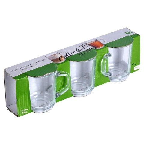Szklanki do Kawy Herbaty Zestaw 3 szt. 230 ml EXCELLENT z Uchwytem