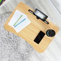 Stolik Składany Pod Laptopa Tablet do Łóżka Śniadaniowy Brązowy VILDE