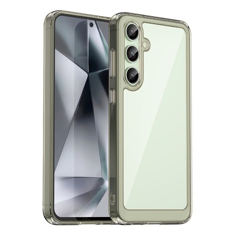 Etui silikonowe z żelową ramką do Samsung Galaxy S24 FE Outer Space Case - przezroczysto-czarne