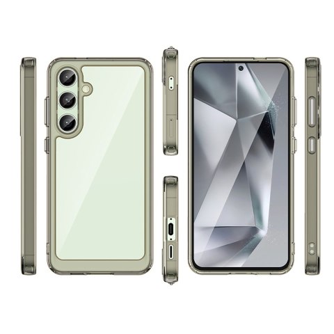Etui silikonowe z żelową ramką do Samsung Galaxy S24 FE Outer Space Case - przezroczysto-czarne