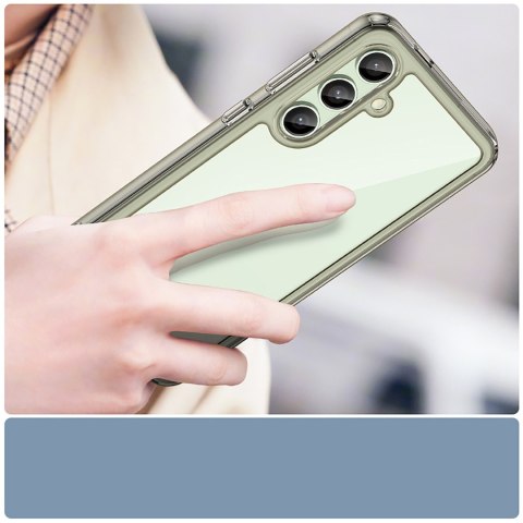 Etui silikonowe z żelową ramką do Samsung Galaxy S24 FE Outer Space Case - przezroczysto-czarne