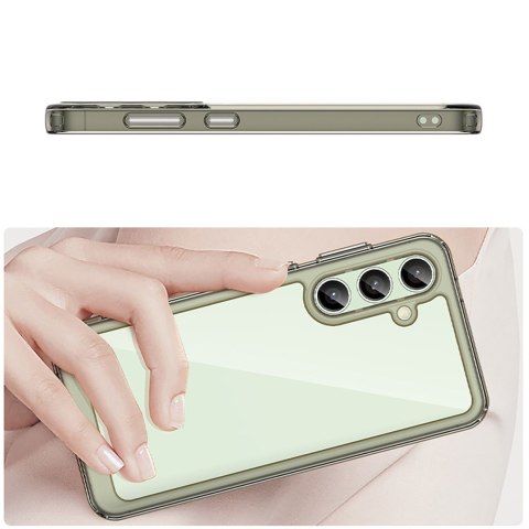 Etui silikonowe z żelową ramką do Samsung Galaxy S24 FE Outer Space Case - przezroczysto-czarne