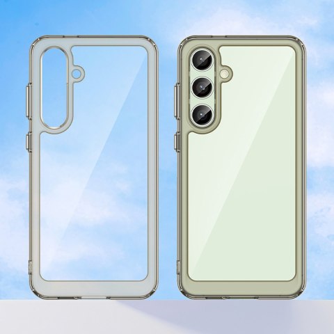 Etui silikonowe z żelową ramką do Samsung Galaxy S24 FE Outer Space Case - przezroczysto-czarne