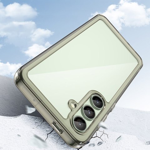 Etui silikonowe z żelową ramką do Samsung Galaxy S24 FE Outer Space Case - przezroczysto-czarne