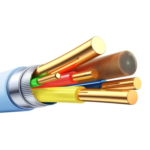 Kabel przewód USB-A - USB-C Vibrant Series 3A 1.2m - niebieski