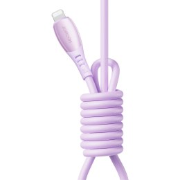 Kabel przewód USB-C - iPhone Lightning Vibrant Series 30W 1.2m - fioletowy