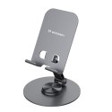 Podstawka stojak obrotowy metalowy pod telefon tablet - szary