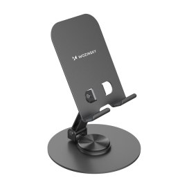 Podstawka stojak obrotowy metalowy pod telefon tablet - szary