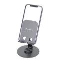 Podstawka stojak obrotowy metalowy pod telefon tablet - szary