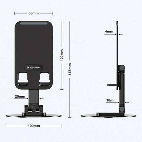 Podstawka stojak stabilny pod telefon tablet - czarny