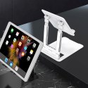 Podstawka uchwyt stojak biurkowy na telefon tablet składany - biały