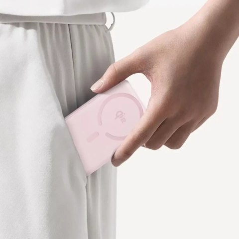 Powerbank 10000mAh 22.5W EnerFill FM12 Qi2 MagSafe z kablem USB-C 20V 3A 30cm - różowy
