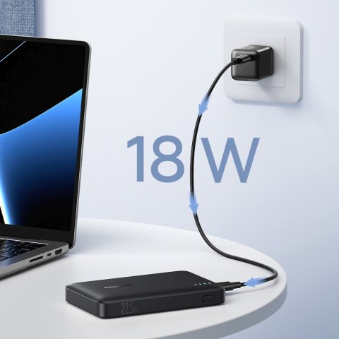 Powerbank 10000mAh 22.5W EnerFill FP21 USB-A USB-C z kablem USB-C - czarny