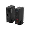 Stacja ładująca biurkowa 3x USB-A 5x USB-C GaN QC3 440W - czarna