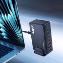 Stacja ładująca biurkowa 3x USB-A 5x USB-C GaN QC3 440W - czarna
