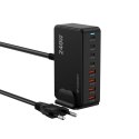 Stacja ładująca biurkowa 4x USB-A 4x USB-C GaN QC3 240W - czarna