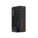 Stacja ładująca biurkowa 4x USB-A 4x USB-C GaN QC3 240W - czarna