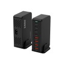 Stacja ładująca biurkowa 4x USB-A 4x USB-C GaN QC3 240W - czarna