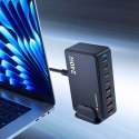 Stacja ładująca biurkowa 4x USB-A 4x USB-C GaN QC3 240W - czarna