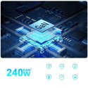 Stacja ładująca biurkowa 4x USB-A 4x USB-C GaN QC3 240W - czarna