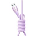 Kabel przewód USB-A - USB-C Vibrant Series 3A 1.2m - fioletowy