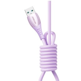 Kabel przewód USB-A - USB-C Vibrant Series 3A 1.2m - fioletowy