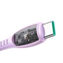 Kabel przewód USB-A - USB-C Vibrant Series 3A 1.2m - fioletowy